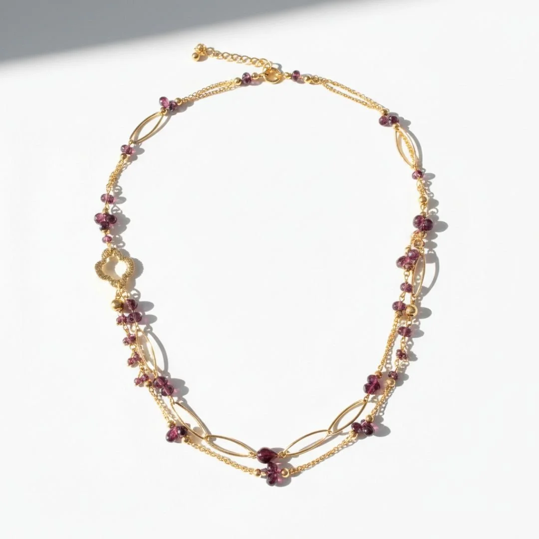 Statement garnet necklace