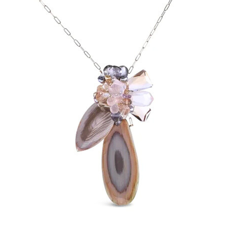 Rose quartz and imperial jasper gemstone jewelry