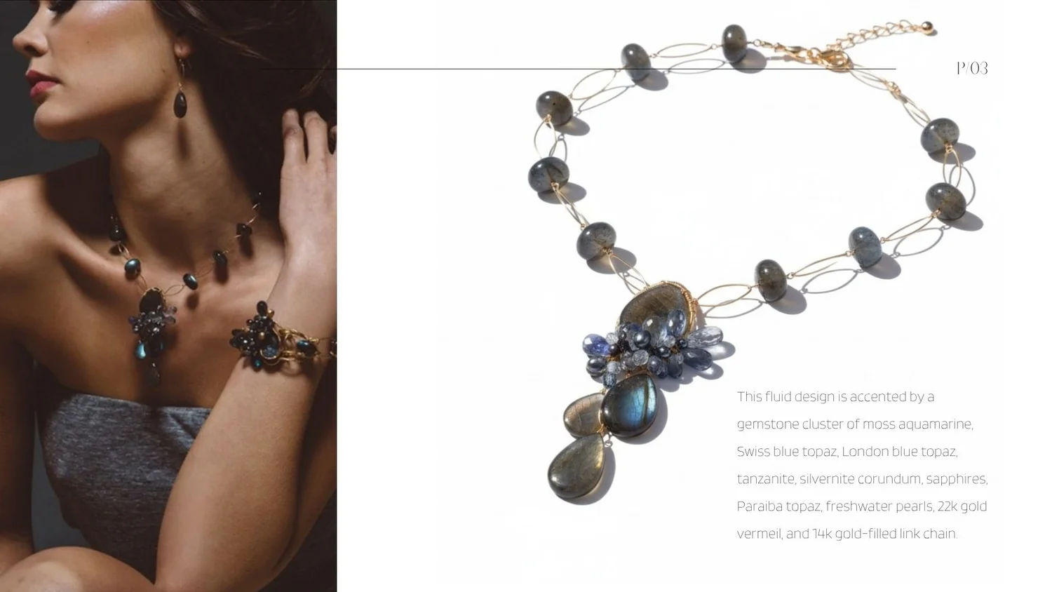 Ghosts of Jupiter lookbook page 3, jewelry by Andrea Li