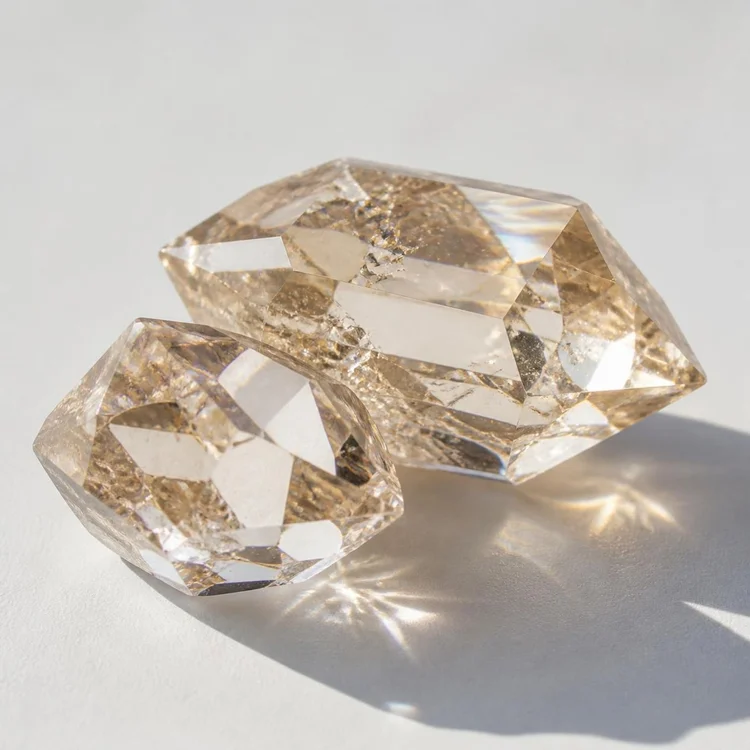 Illustration of a champagne Herkimer diamond crystal