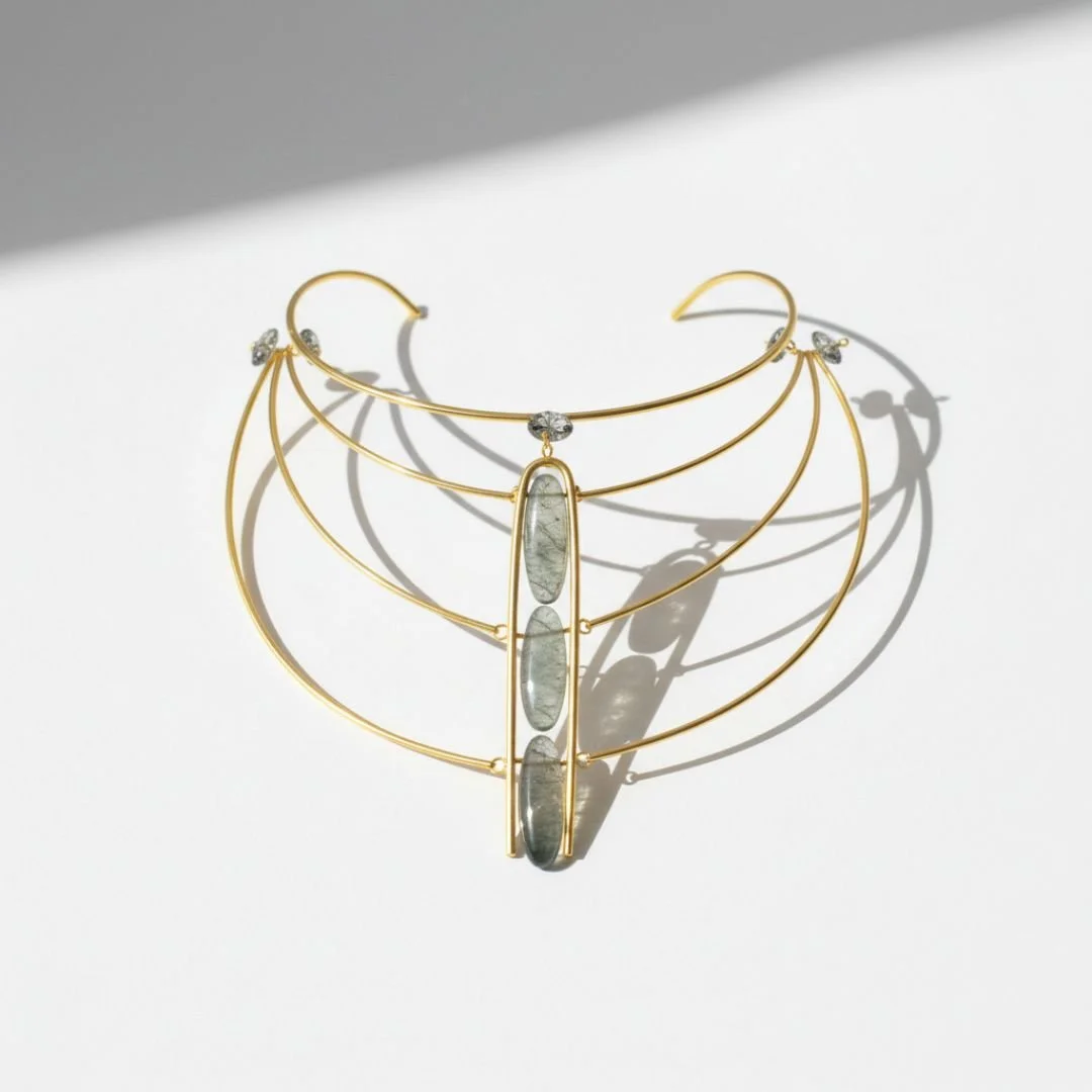 Atacama Gold Statement Bib Necklace