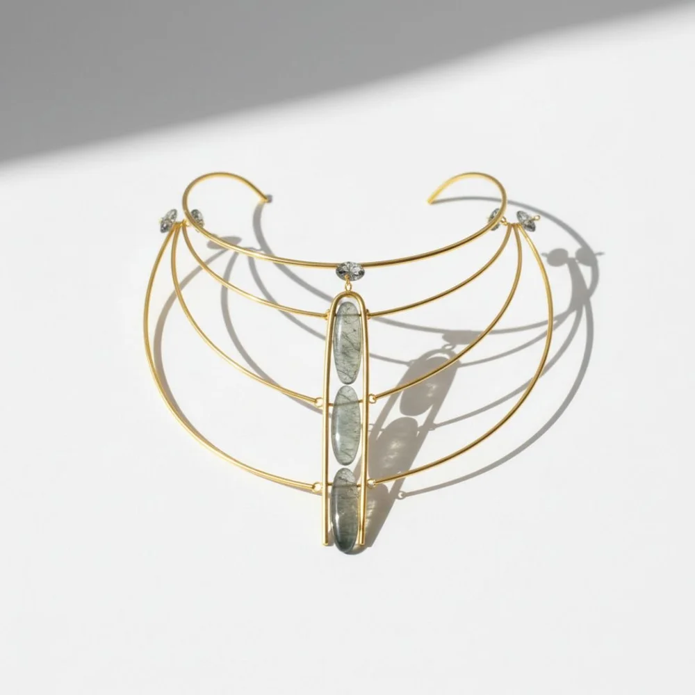 Atacama Gold Statement Bib Necklace, by Andrea Li