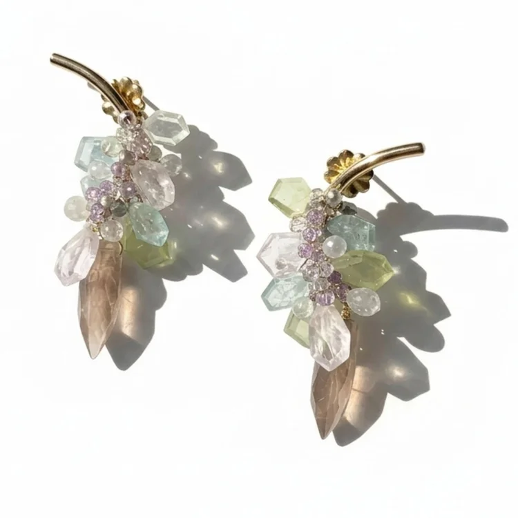 Aura Moonstone Arch Earrings, by Andrea Li
