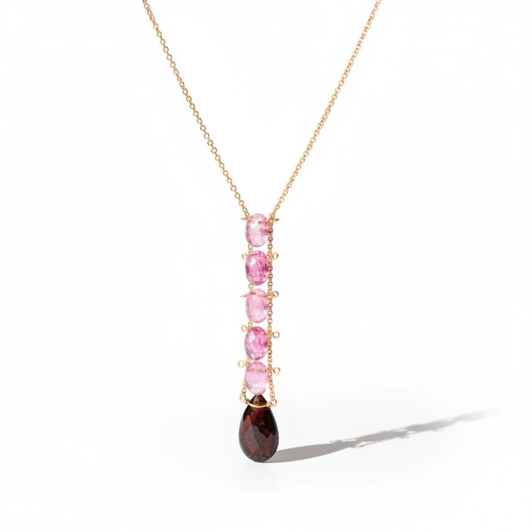 Garnet and tourmaline necklace