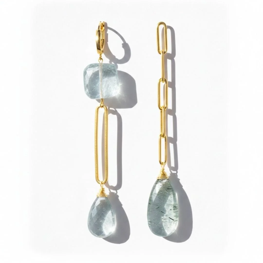 Sedona Mismatched Paperclip Chain Earrings