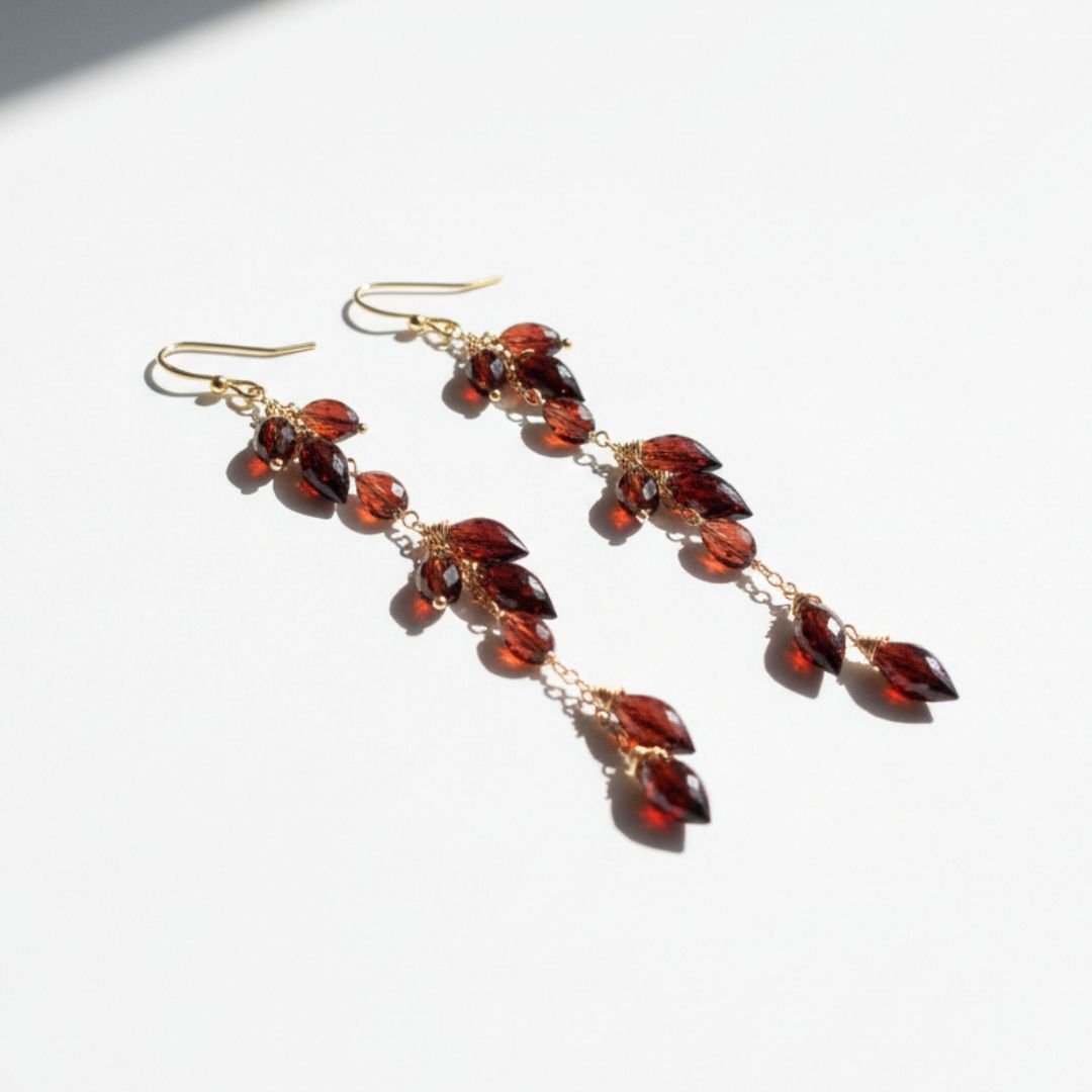 Classic garnet earrings