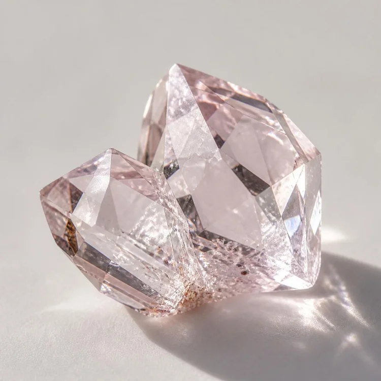 Illustration of a pink Herkimer diamond crystal