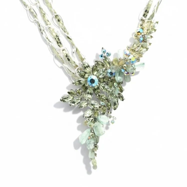 Marie Curie Aquamarine Vintage Necklace, by Andrea Li