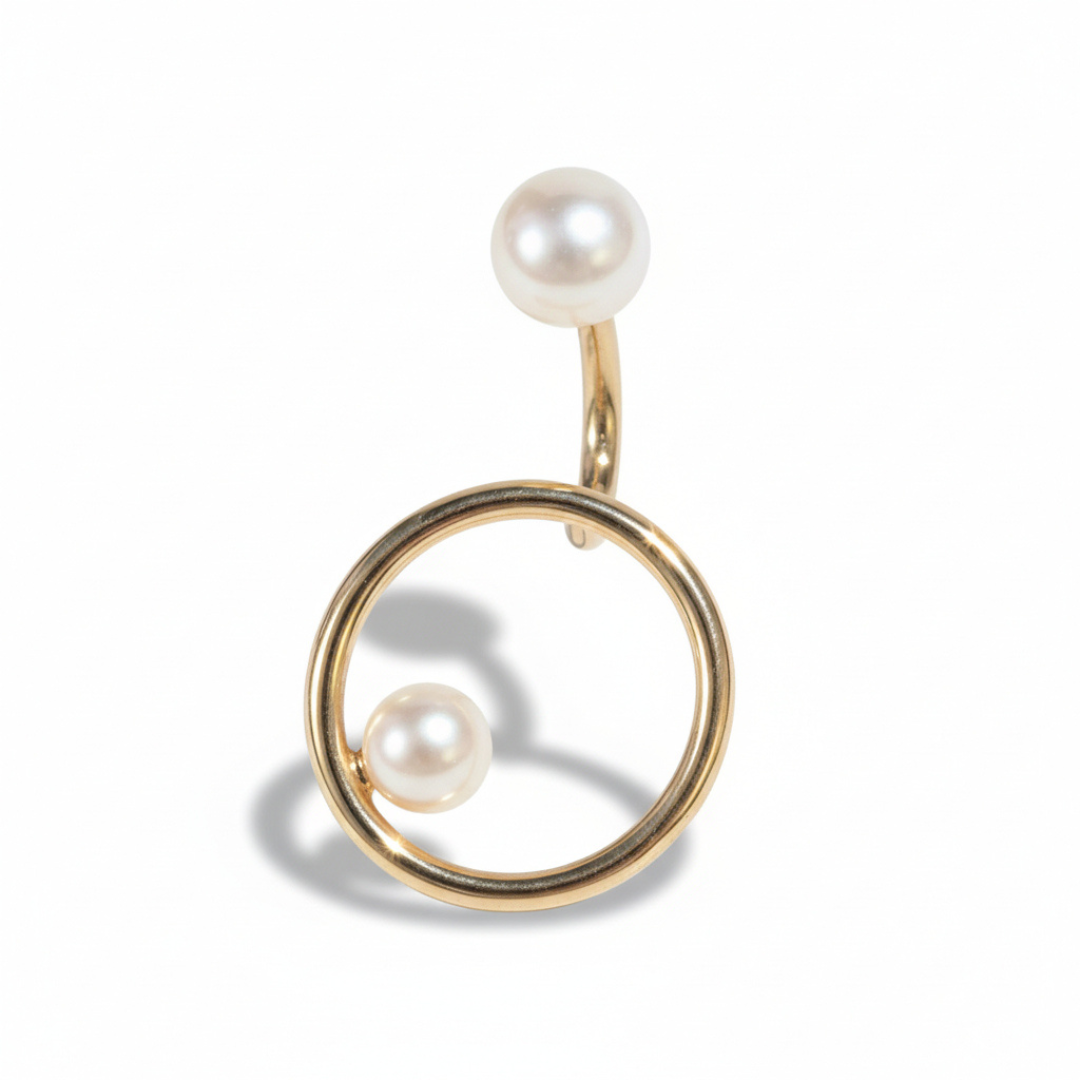 Unique Two Finger Gold Ring with Pearls - Elevate Your Style — ANDREA LI