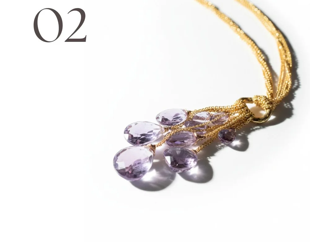 Amethyst necklaces by Andrea Li