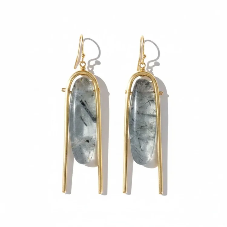 Namid Gold Pendant Earrings, by Andrea Li