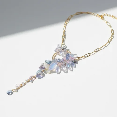 Blue Hour Moonstone Marquis Oval Pendant Necklace, by Andrea Li