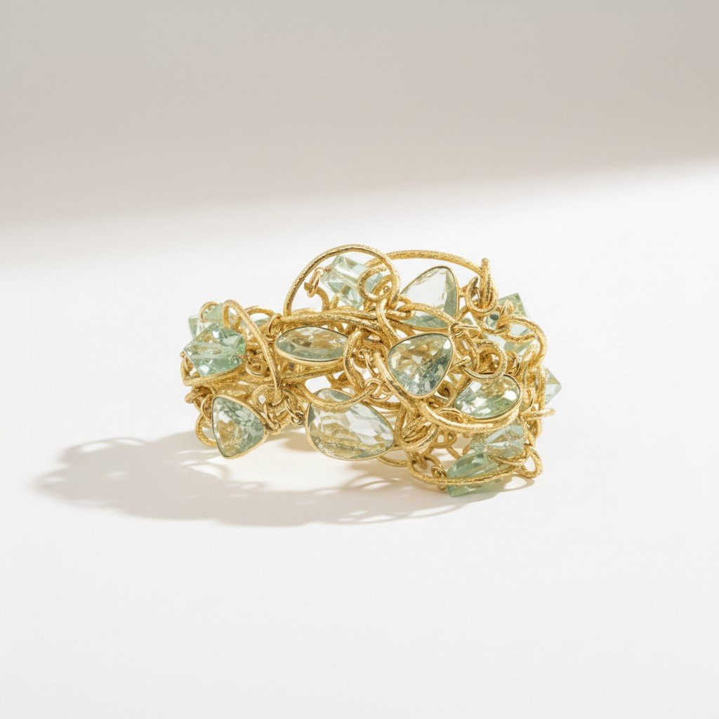 Green Amethyst Link Bracelet, by Andrea Li