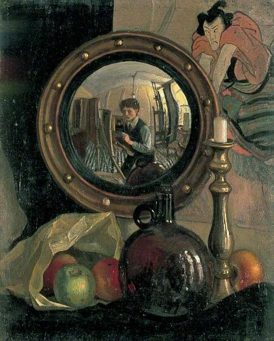 Mark Gertler, Still-Life with Self-Portrait , 1918