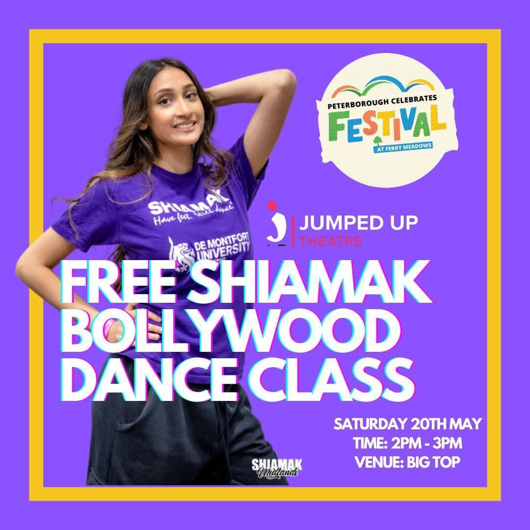 Will we see you @pborocelebratesfest today? We'll be in the Big Top at 2pm with a free Shiamak Bollywood Dance class - come along and try it out!

ALT TEXT
A woman with long brown hair in a purple t shirt with white text, in front of a purple backgro
