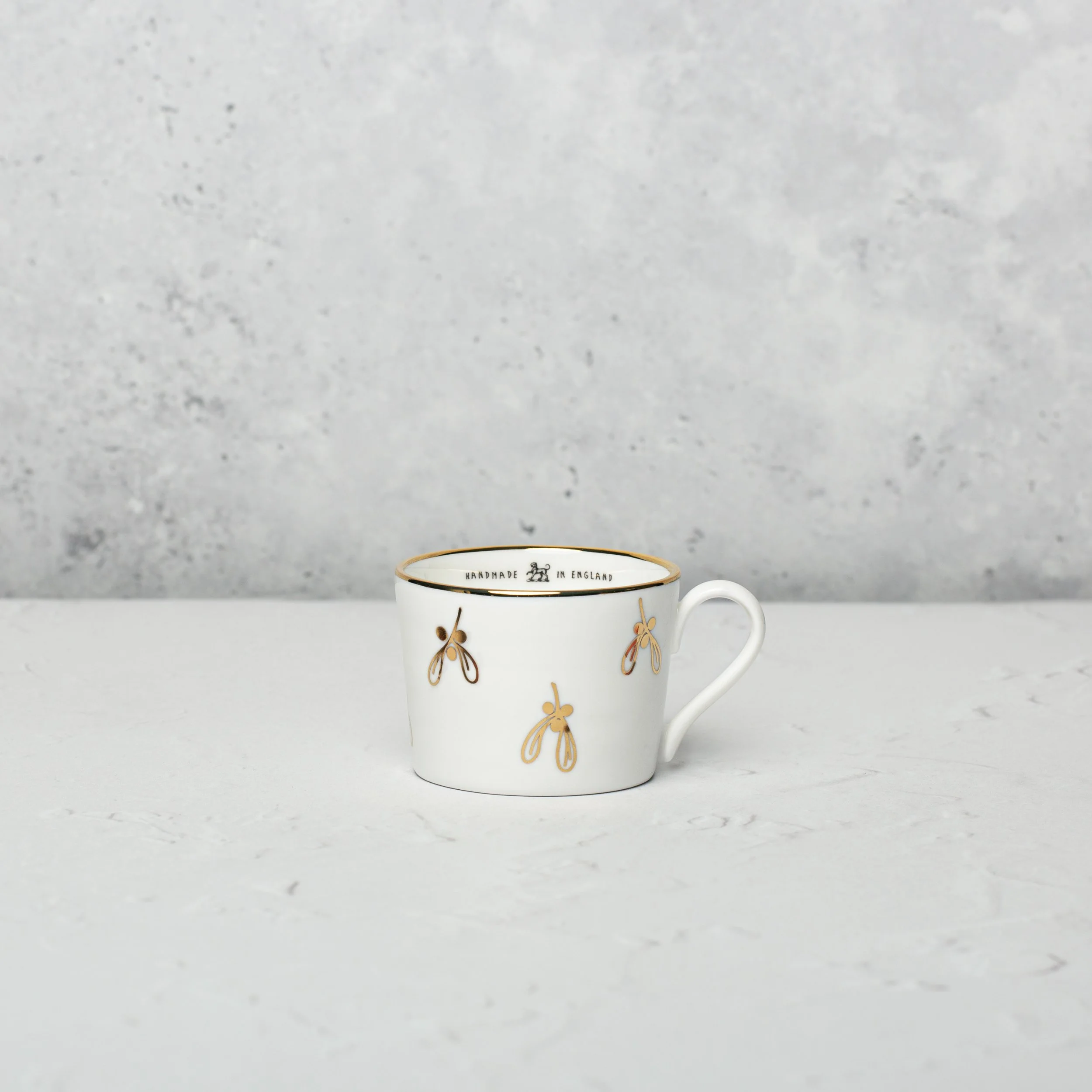 Espresso Cup, Gold Mistletoe