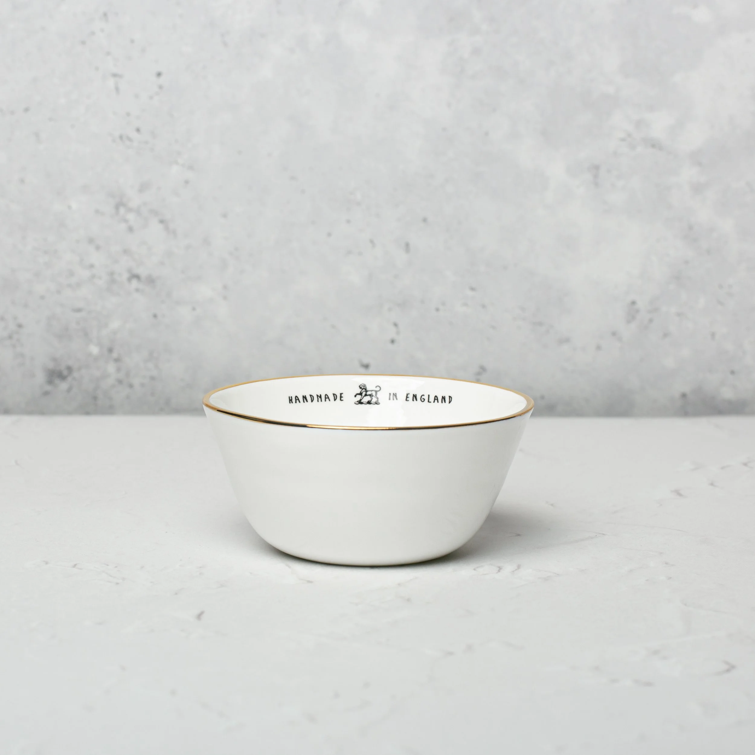 Medium Bone China Bowl with Gold Rim — Emma Alington