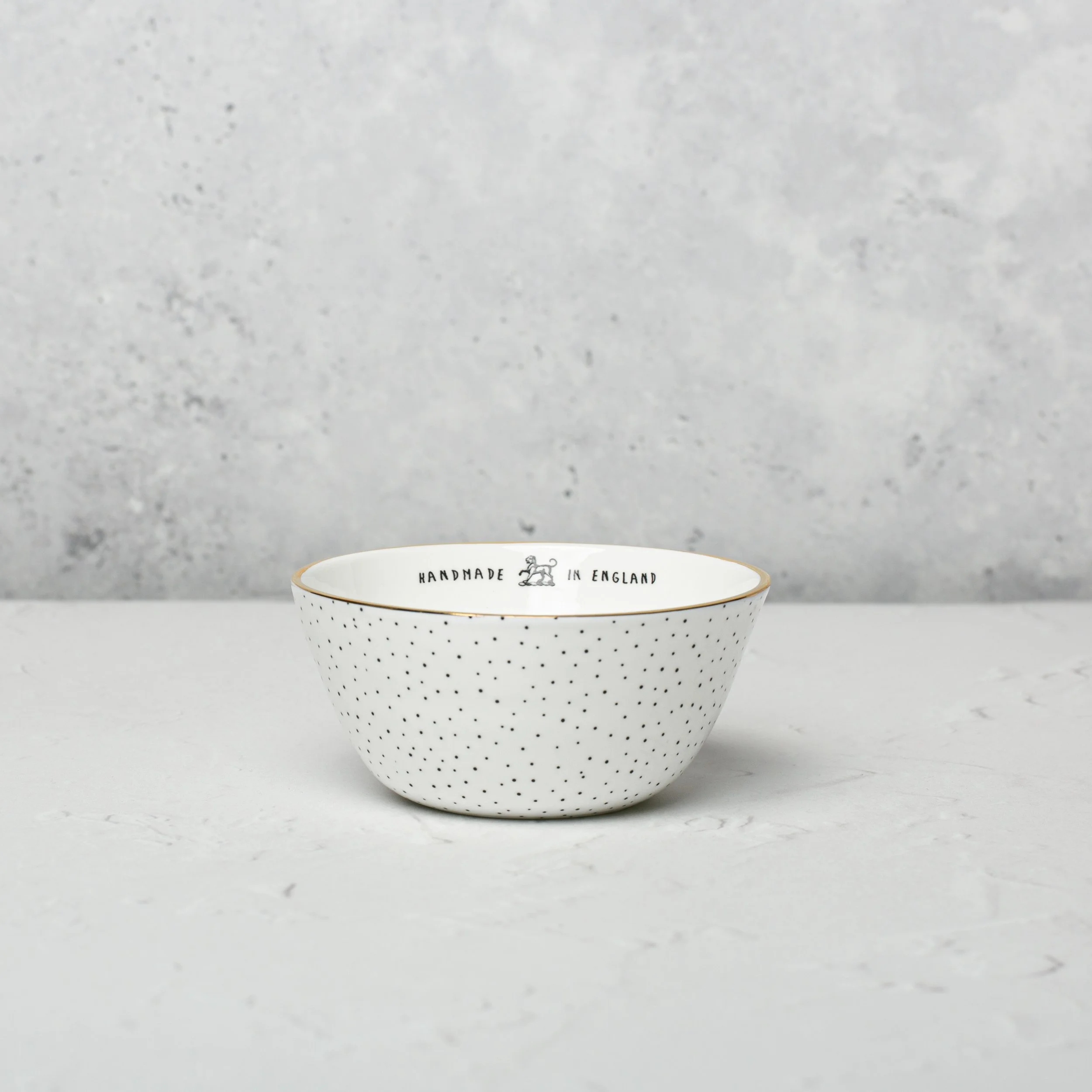 Medium Bowl, Dots + 22k Gold