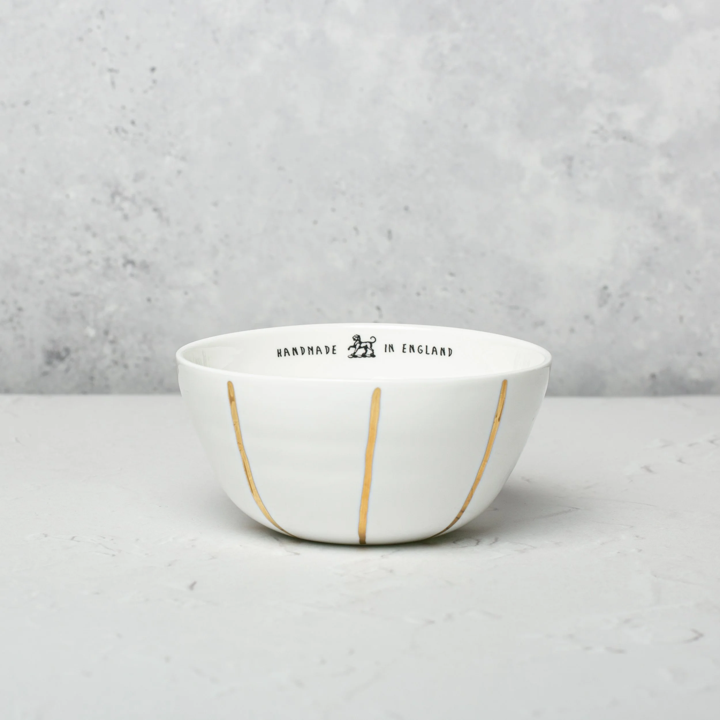 Large Bowl, 22k Gold Stripe