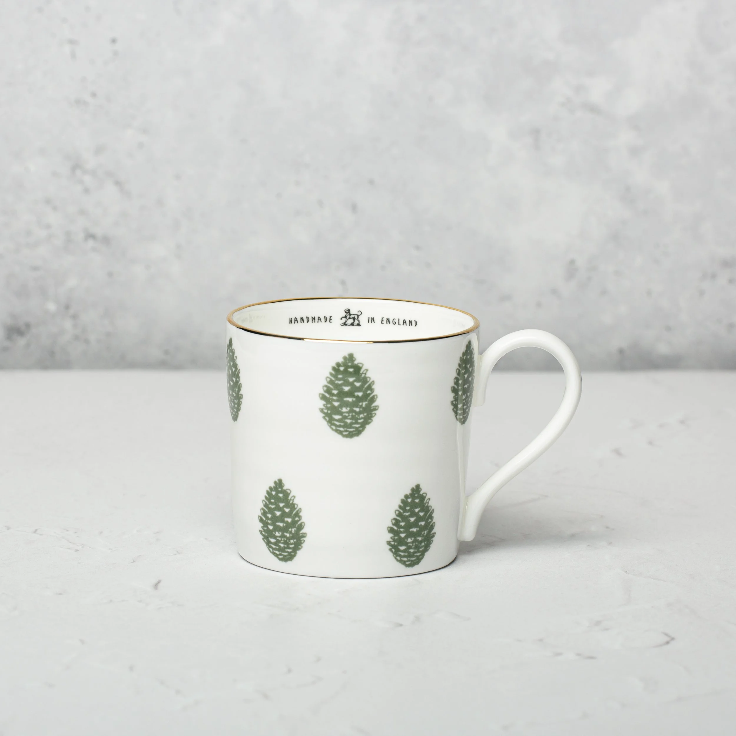 Mug, Pine Cones + 22K Gold