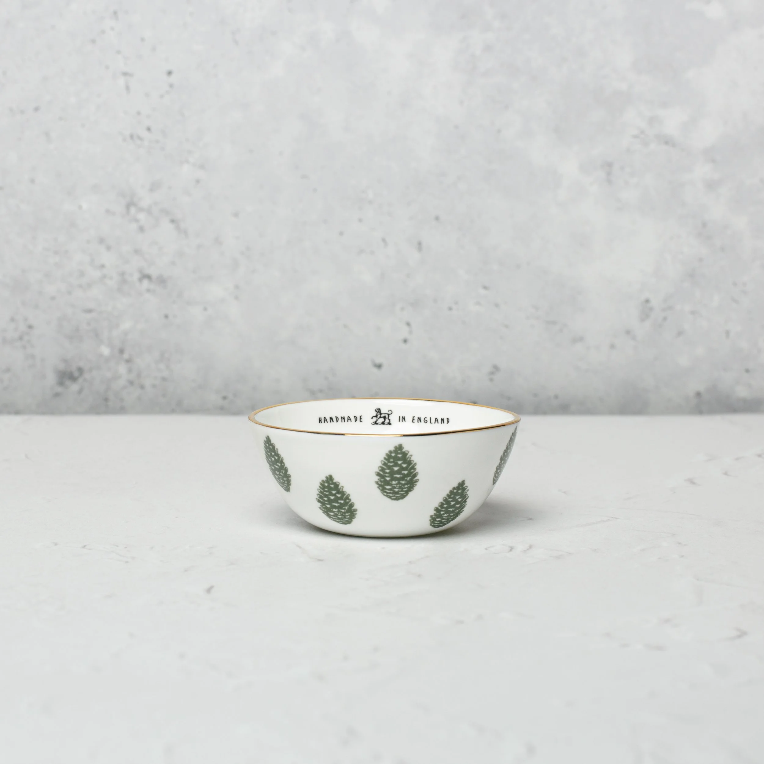 Small Bowl, Pine Cones + 22K Gold