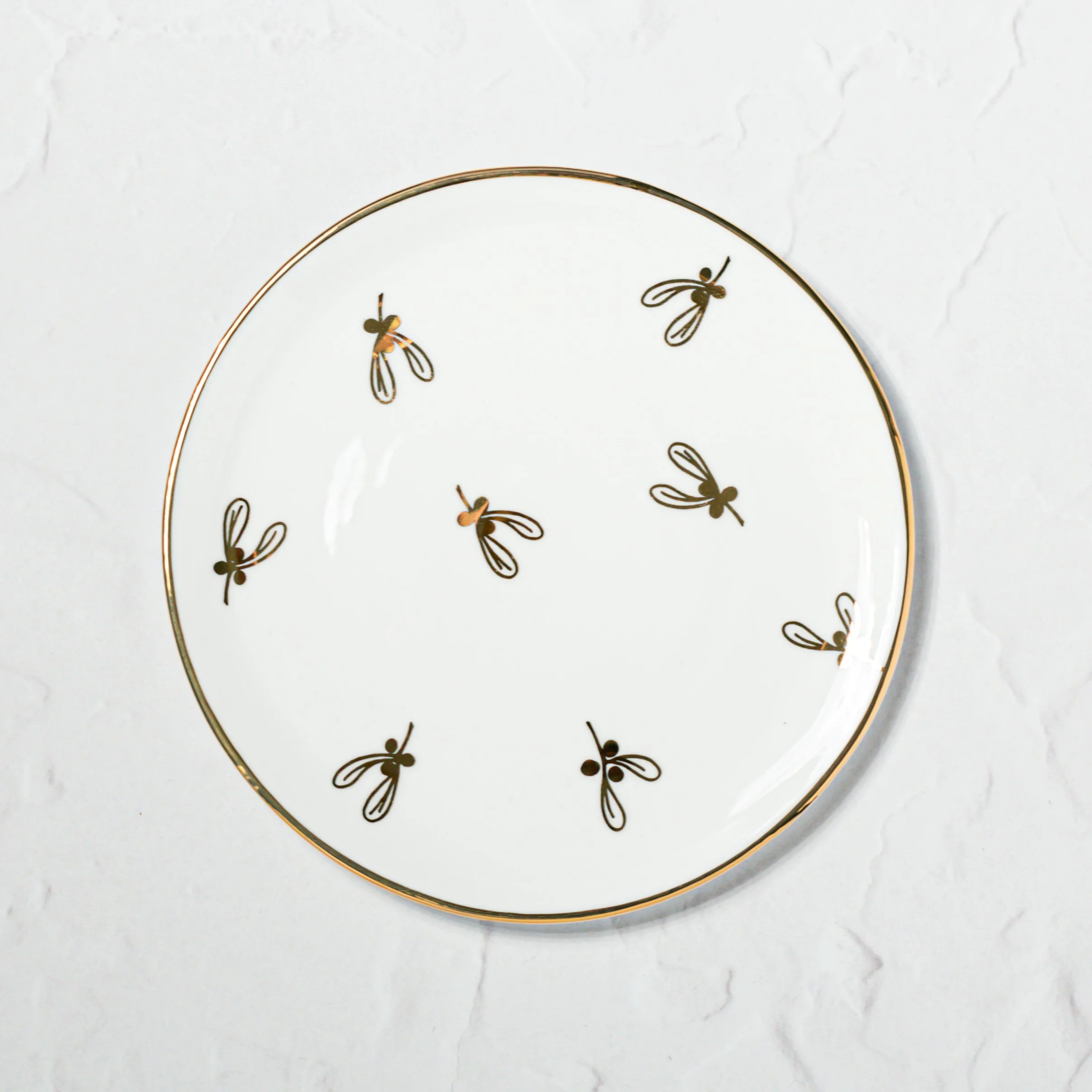 Small Plate, Gold Mistletoe