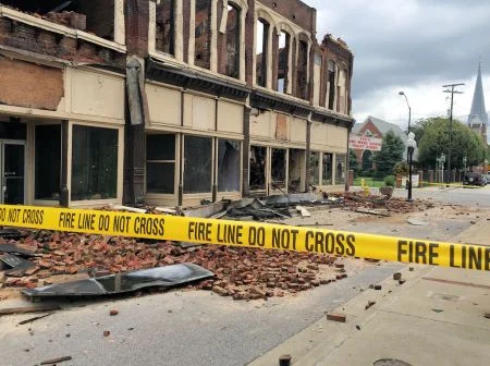 The building was eventually demolished after part of it collapsed on Youngs Hardware and caused damage to the building