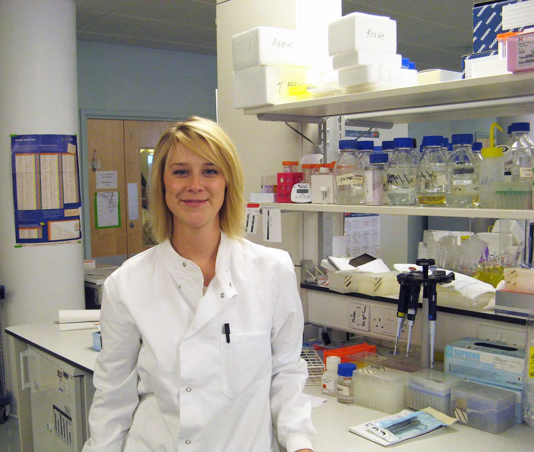 Abbie in the lab