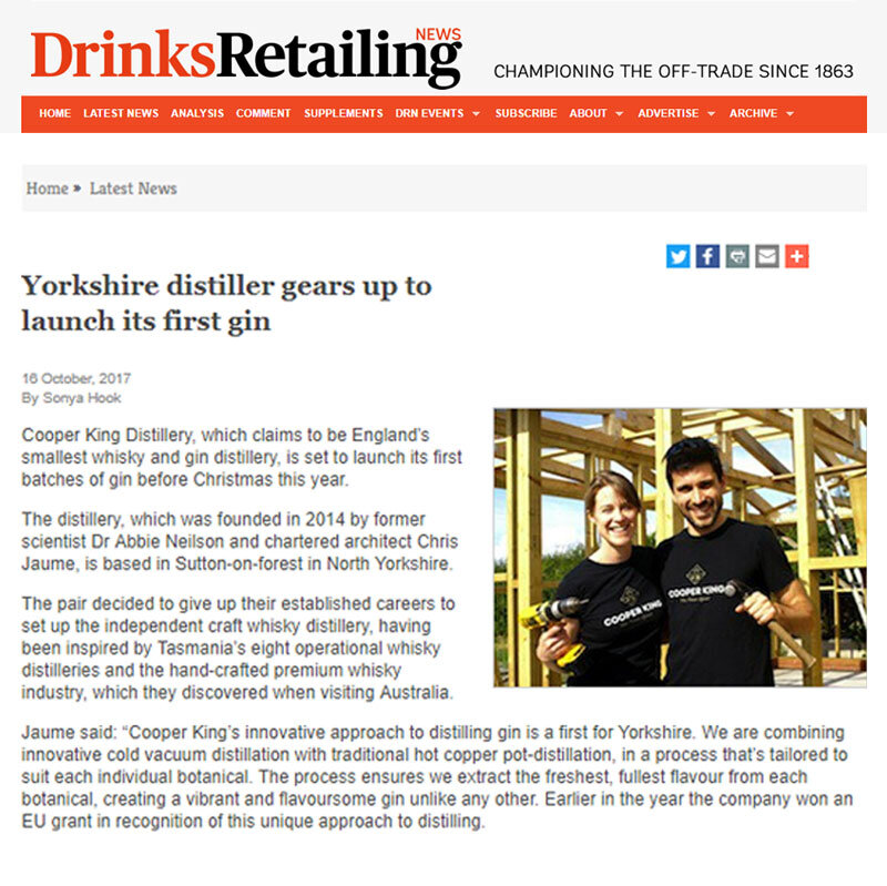 Yorkshire Distiller Gears up to Launch its First Gin