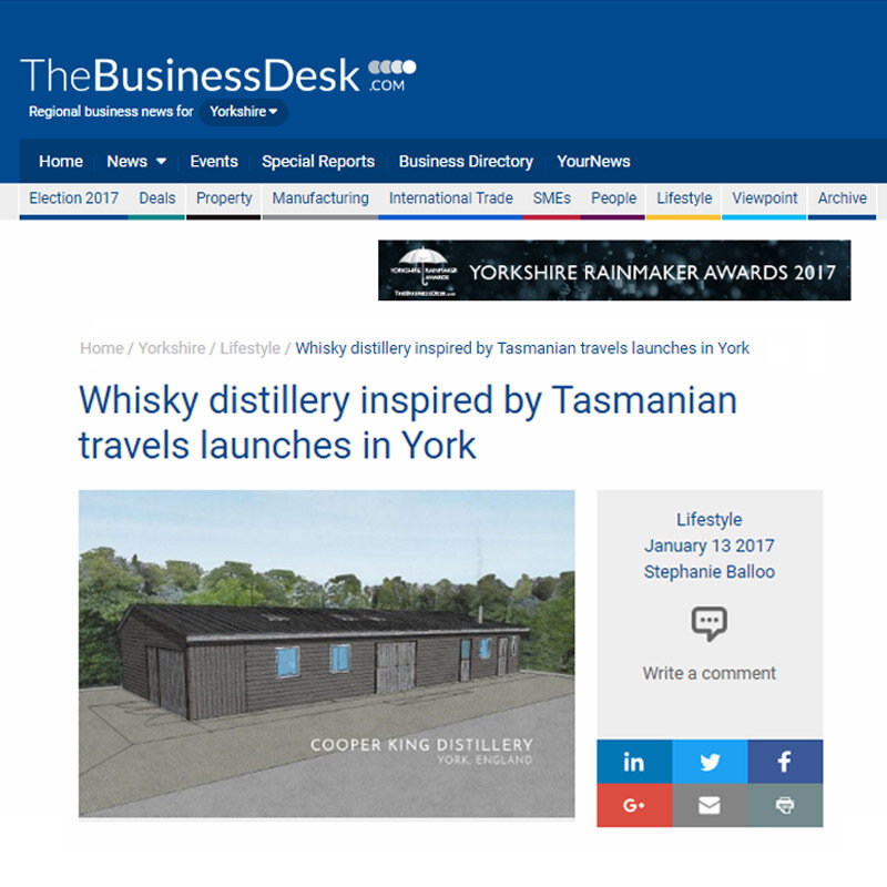 Whisky Distillery Inspired by Tasmanian Travels Launches in York