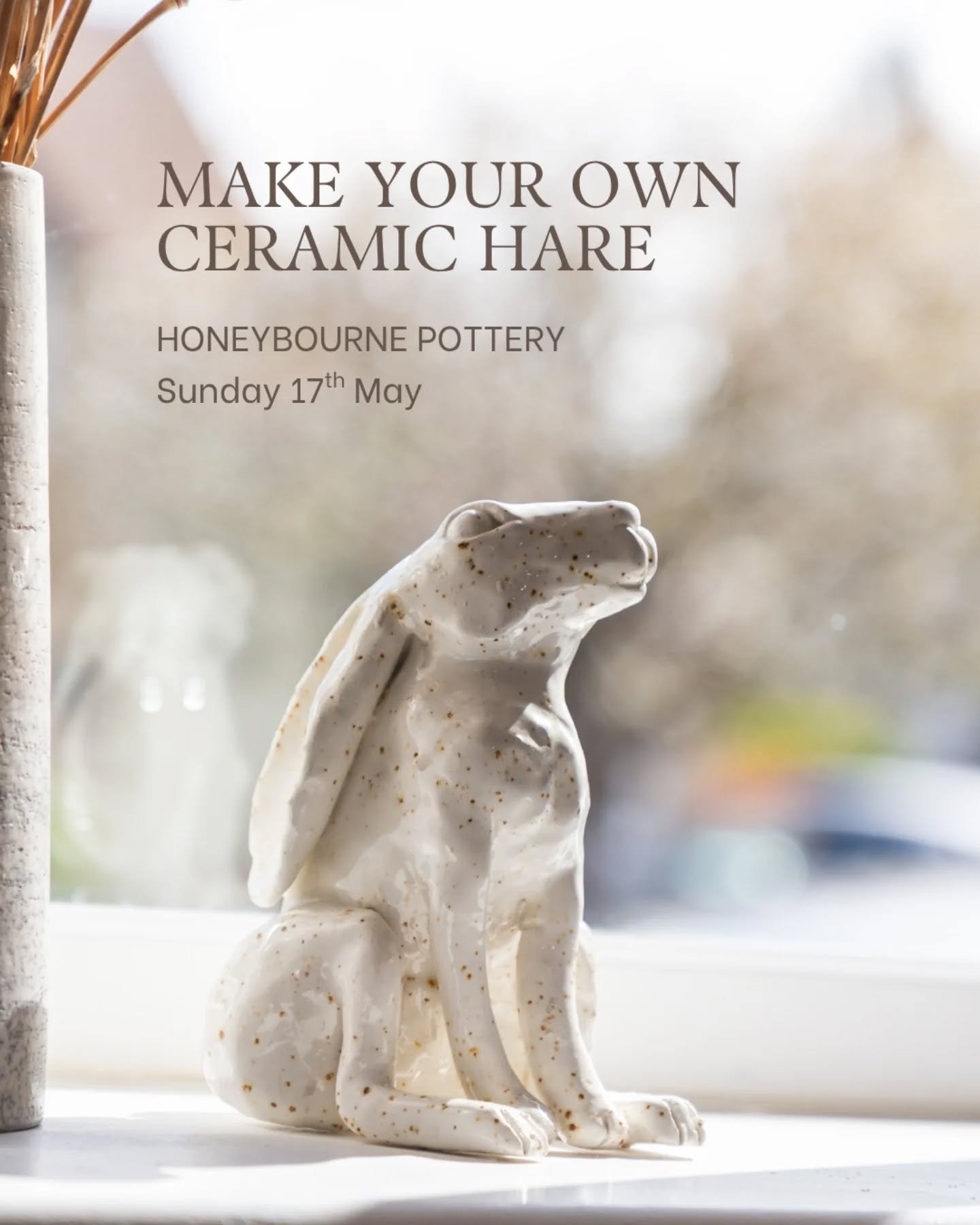 Turn your Sunday into something beautiful🐇✨

Join us on 17th May for our next Ceramic Hare Workshop &mdash; a relaxed, hands-on session where you&rsquo;ll sculpt your own unique hare from clay!

No experience needed. Just time to switch off, slow do