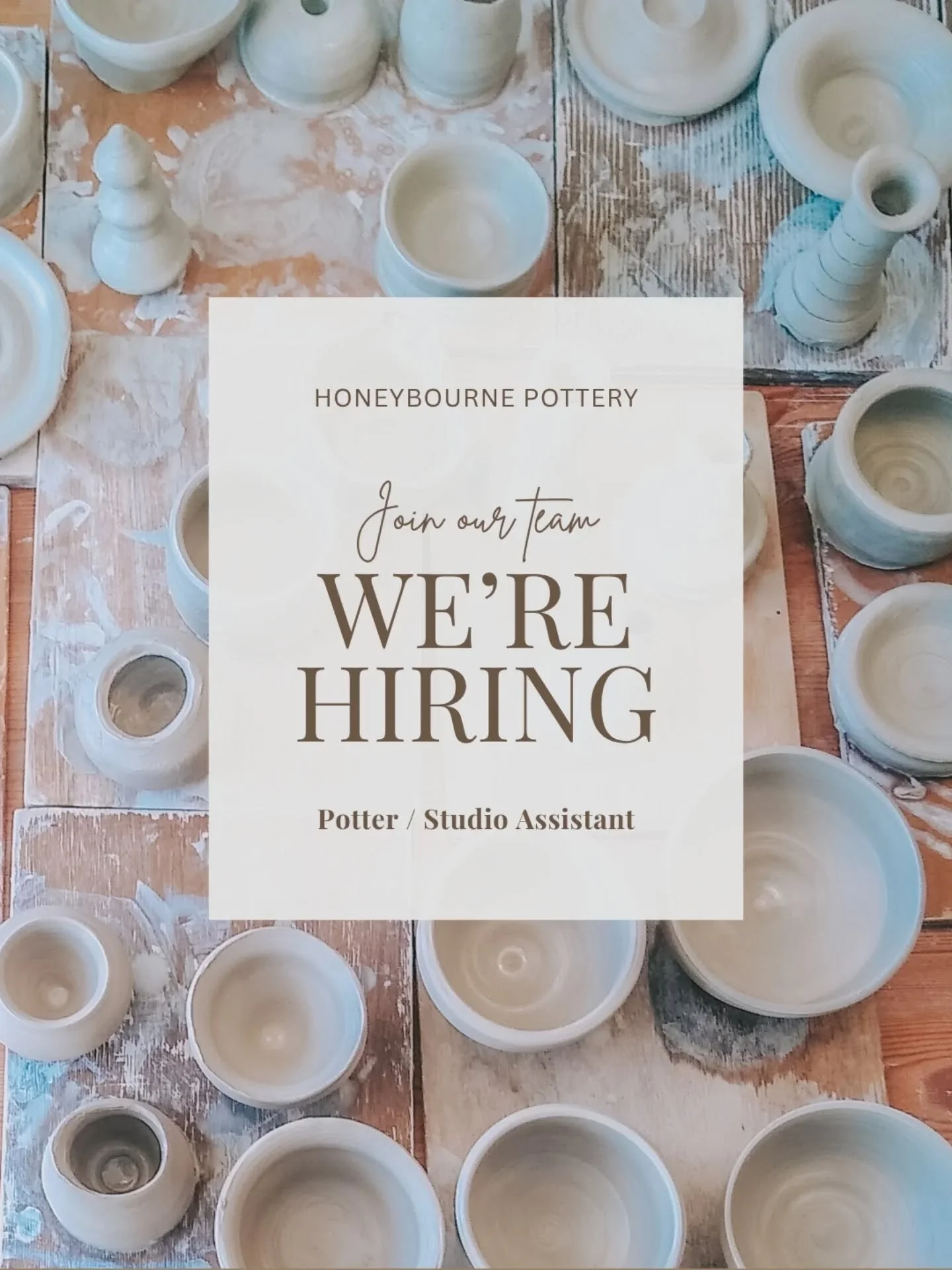 We&rsquo;re Hiring ✨

We&rsquo;re looking for a passionate, creative and hands-on individual to join our lovely studio team in the North Cotswolds 🌿

If you love working with clay, enjoy being around people, and have previous teaching experience, we