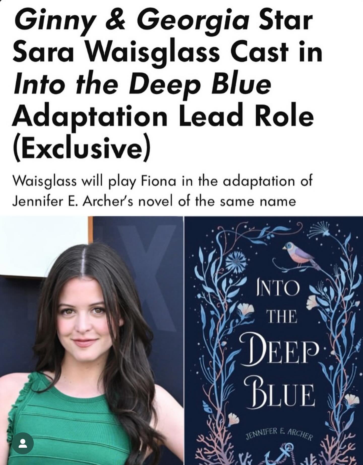 Meet Fiona!!! 🥹❤️

So thrilled to share that Sara Waisglass has joined Into The Deep Blue as our Fiona.

Sara IS Fiona. She radiates warmth, she&rsquo;s fiercely talented, and she&rsquo;s pretty damn hilarious too!  She will bring so much heart to t