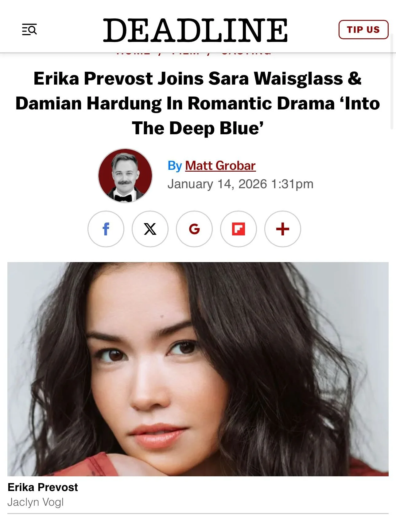 Our ITDB family is growing. 💙

Thrilled to share that the fierce @erika_prevost has joined the cast of Into The Deep Blue as our May. 

Erika infused May with the kind of feisty vibrance I&rsquo;d always imagined. She made me laugh and gasp, and I c
