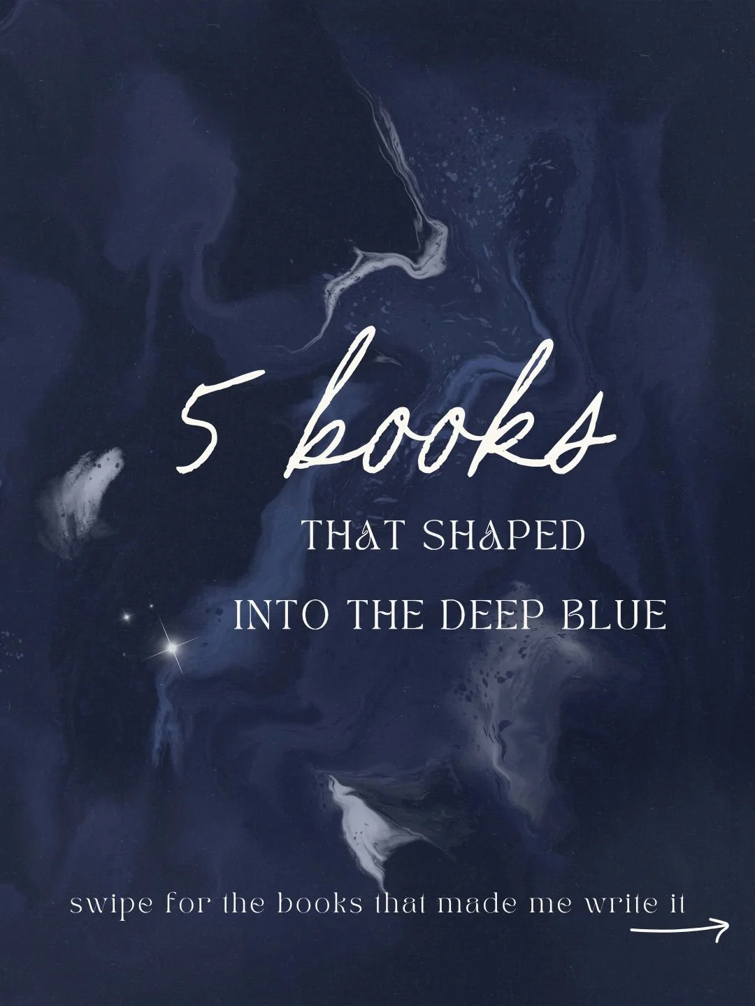 If you love Into The Deep Blue, chances are at least one of these books wrecked you too.

These are the five that shaped my debut the most. (And honestly, every John Green book belongs on this list.)

1. The Fault in Our Stars &ndash; John Green
2. E