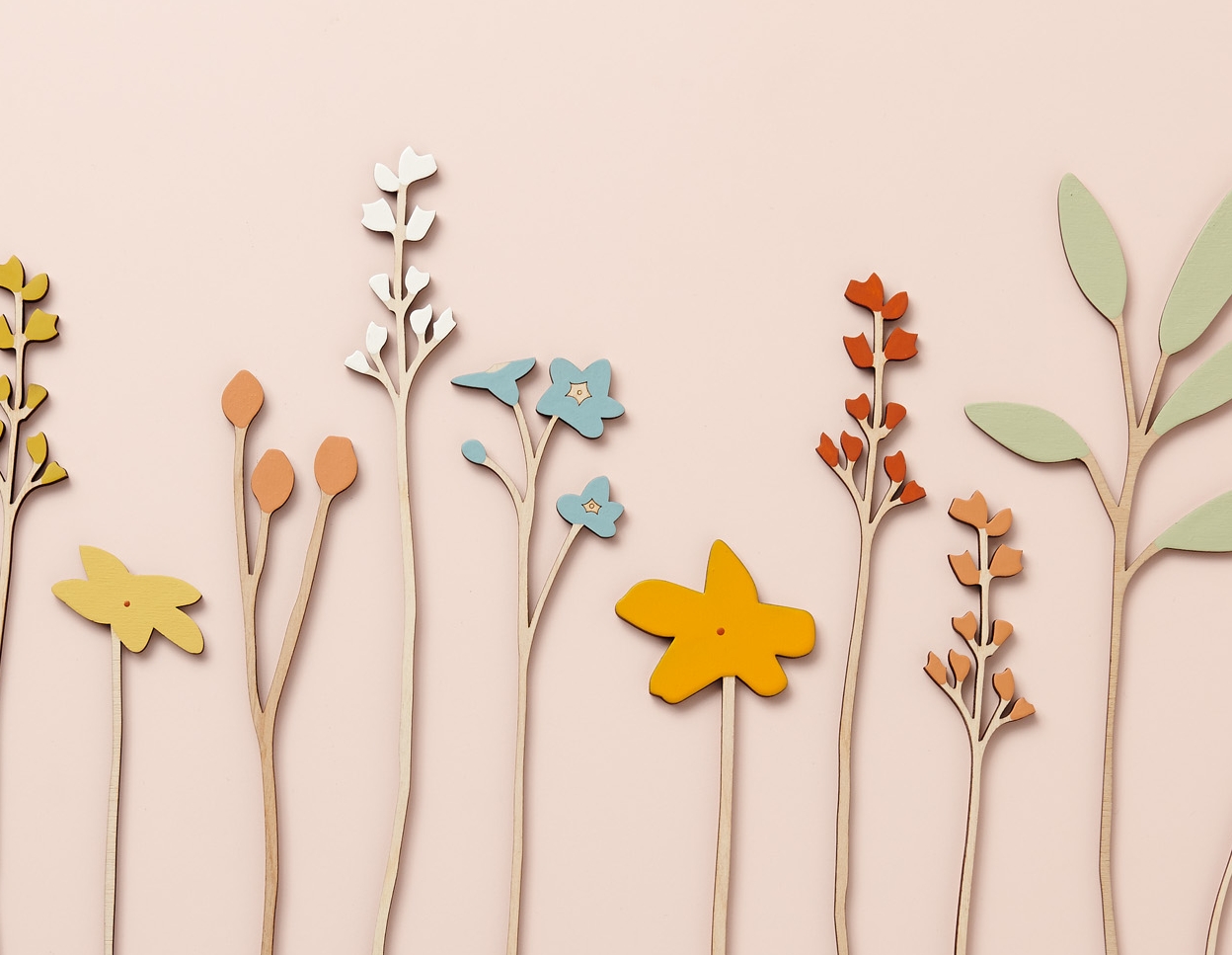 Individual wooden flowers anna wiscombe