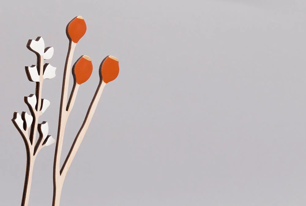 Berry and Rosehip wooden flower set anna wiscombe
