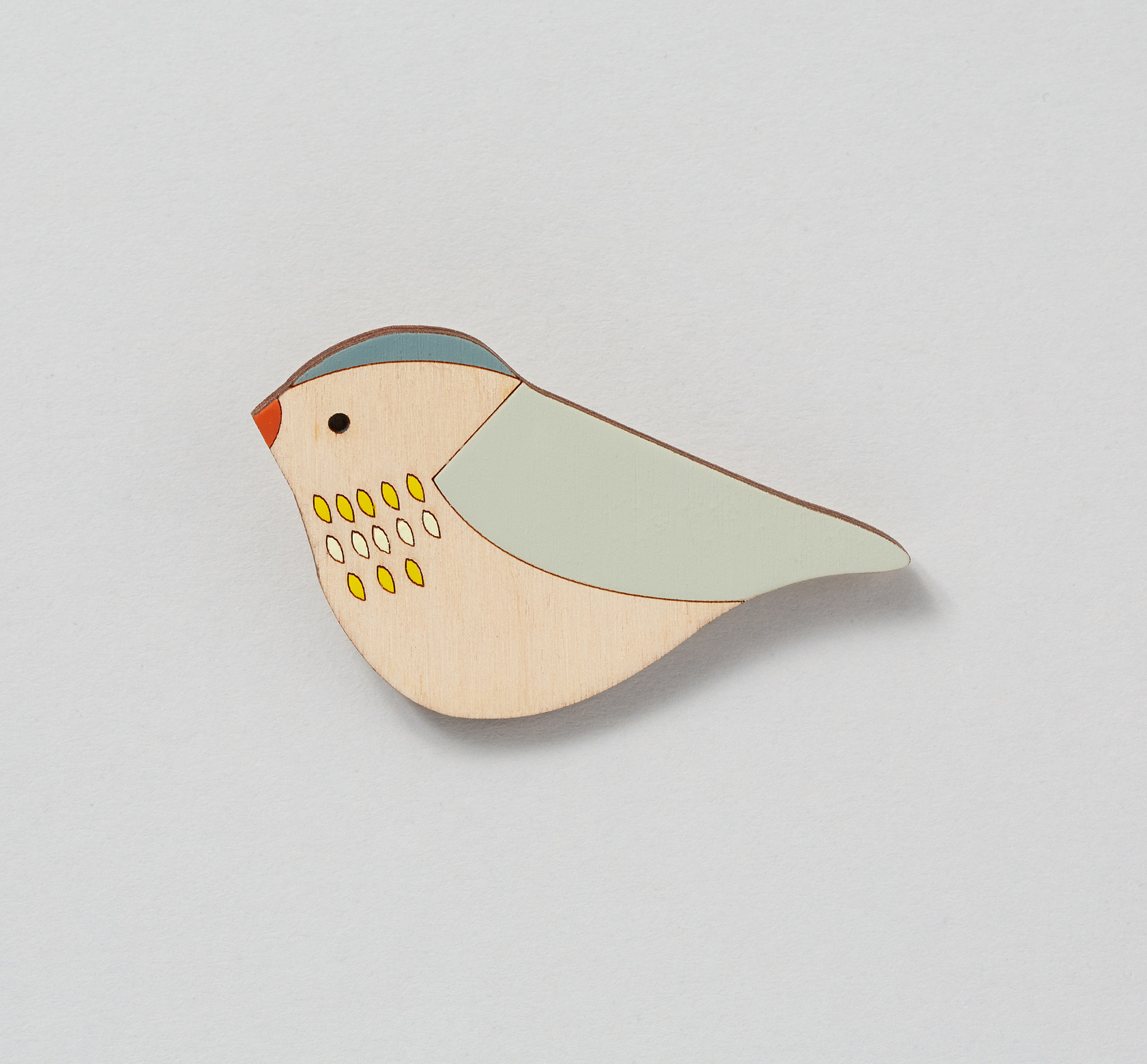 Pippet Bird Brooch wooden bird brooch hand-painted brooch