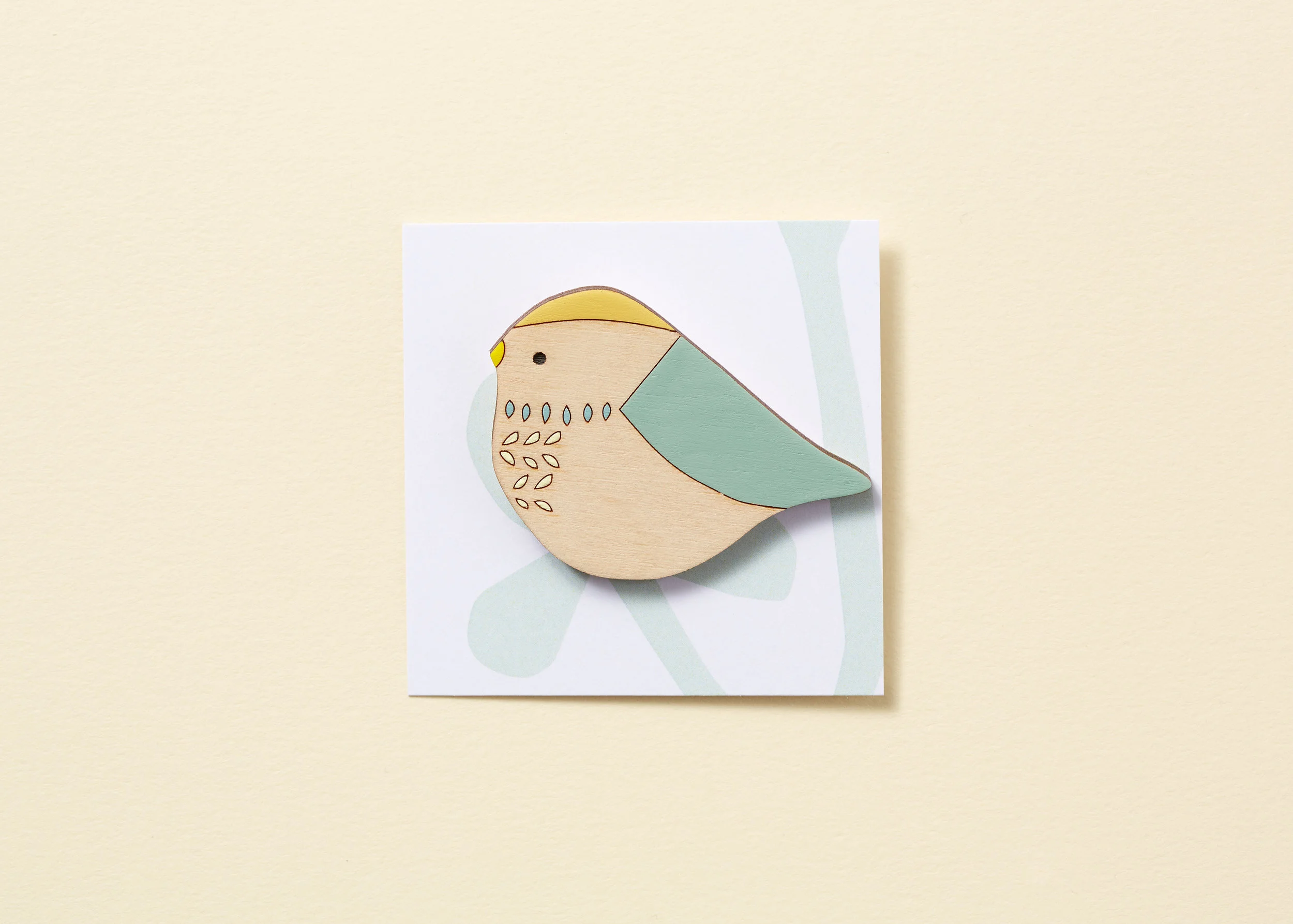 Bluetit Wooden Bird Brooch