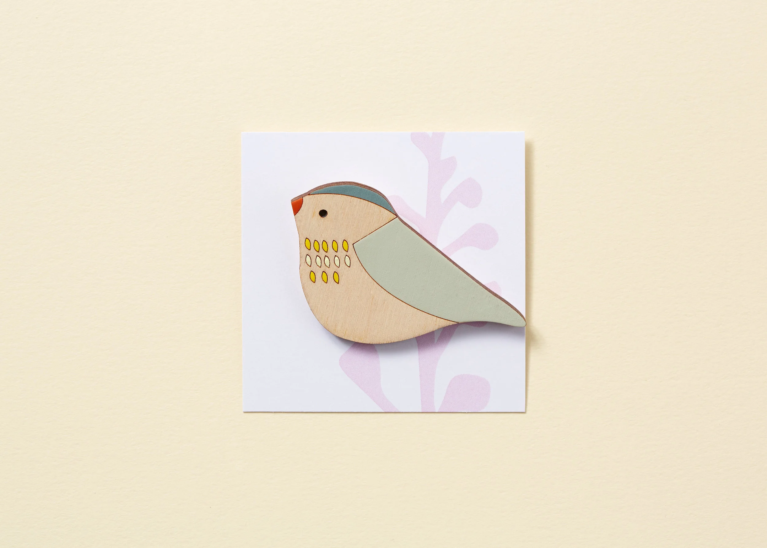 Pippet Bird Brooch wooden bird brooch hand-painted brooch