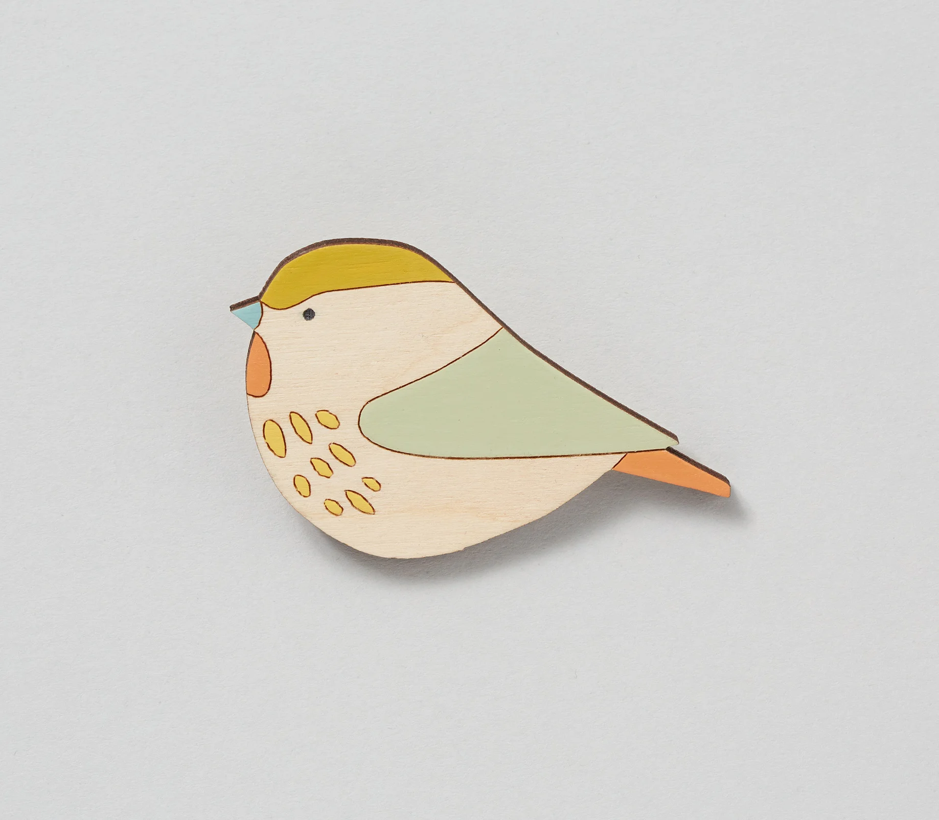 Willowtit Wooden Bird Brooch