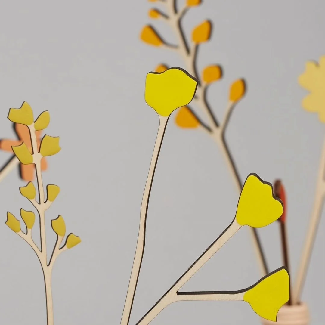 Beautiful, bold colours and elegant shapes.  I've been making my wooden flowers for almost 12 years now and they're still my most popular product.
Available as mini, small or larger stems, curated sets or pick your own, there's something for all tast