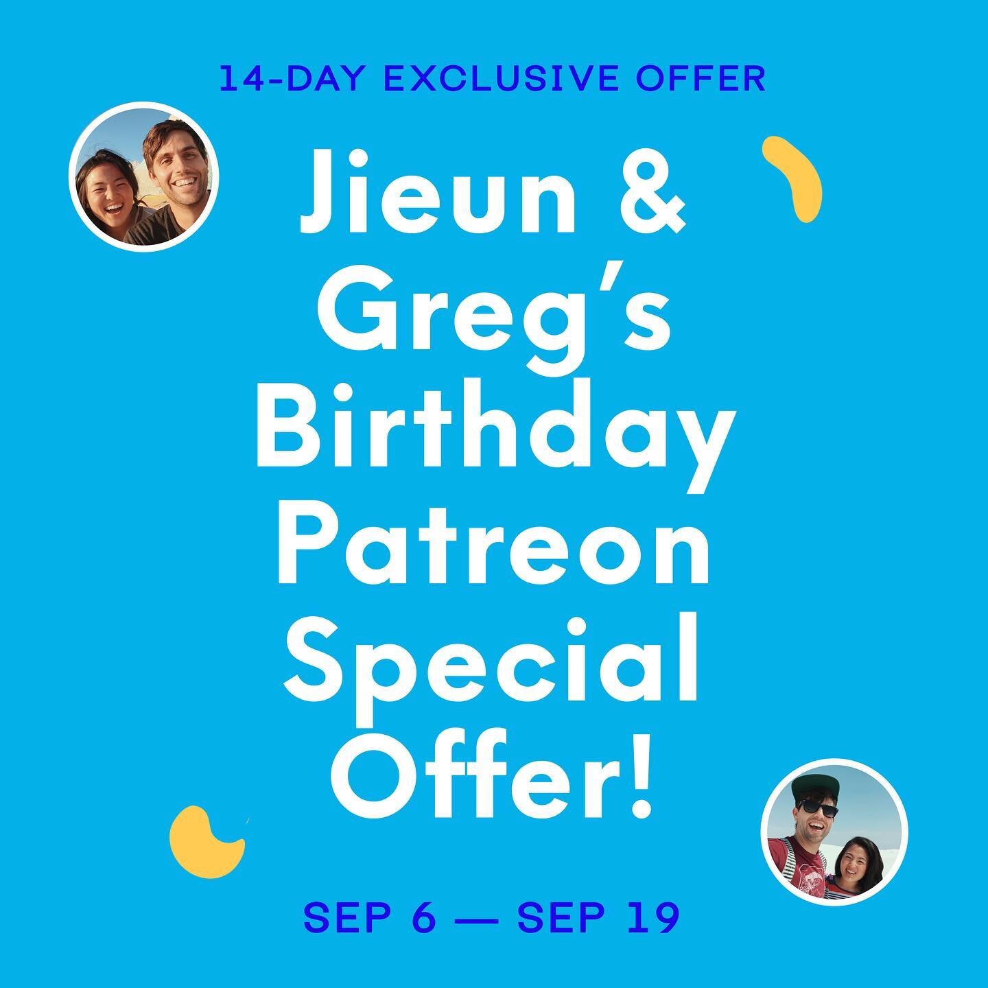 IT'S JIEUN &amp; GREG BIRTHDAY SEASON! 🎉🏆🎂🧁🍰🎈

We celebrated Greg&rsquo;s 33rd birthday on August 25, my 34th birthday is on September 21, and bonus &mdash; our wedding anniversary is on September 20!

To celebrate the monumental achievement an