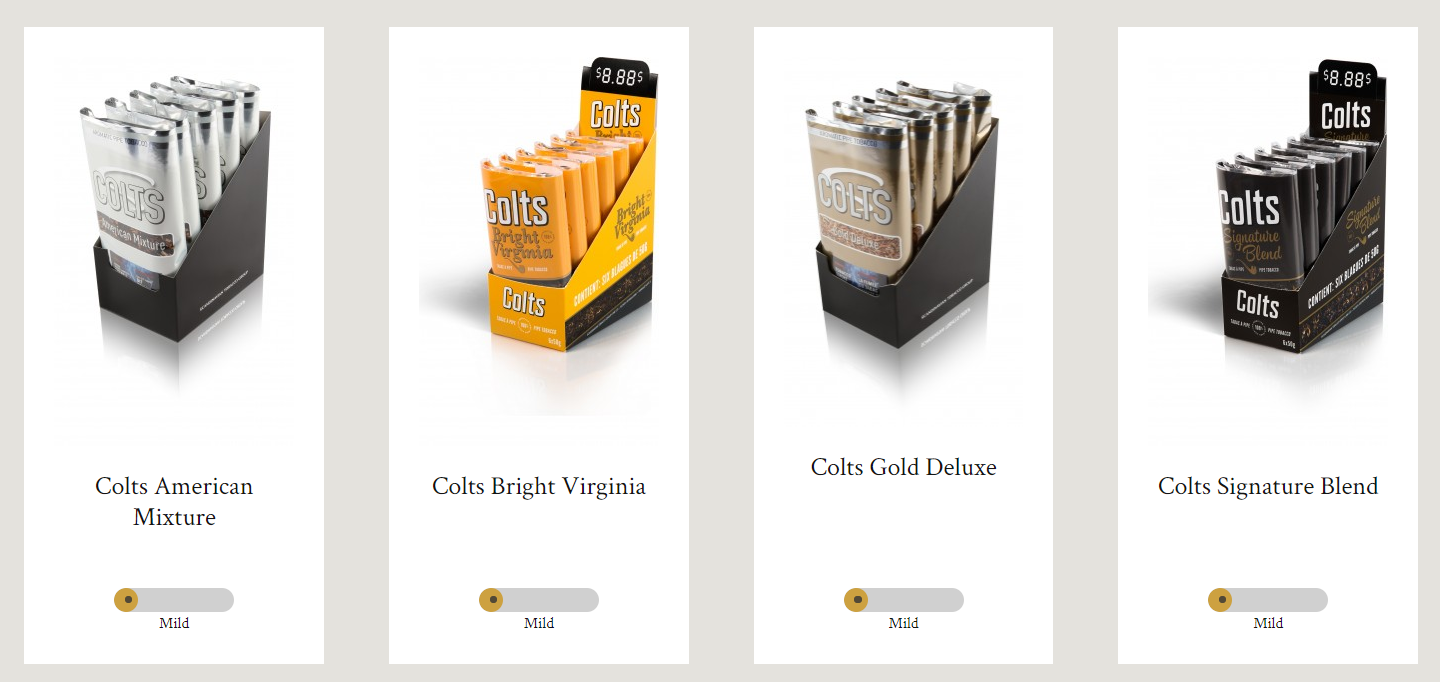 Colts(American mixture; Bright Virginia; Gold Deluxe; Signature Blend)