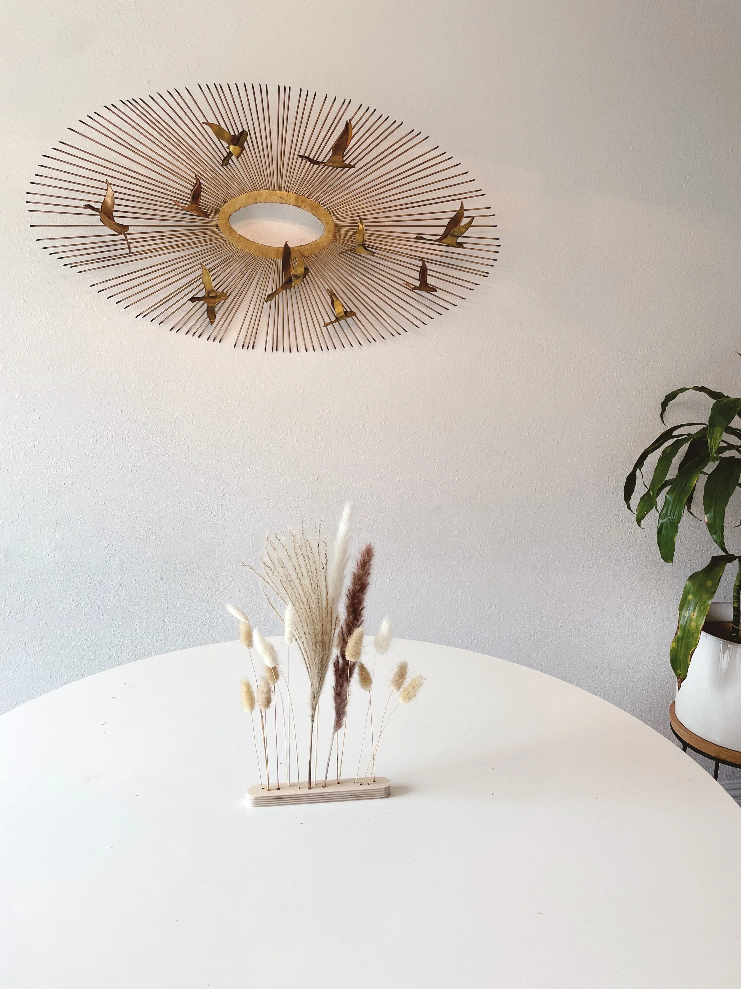Wooden Dried Floral Ikebana Centerpiece