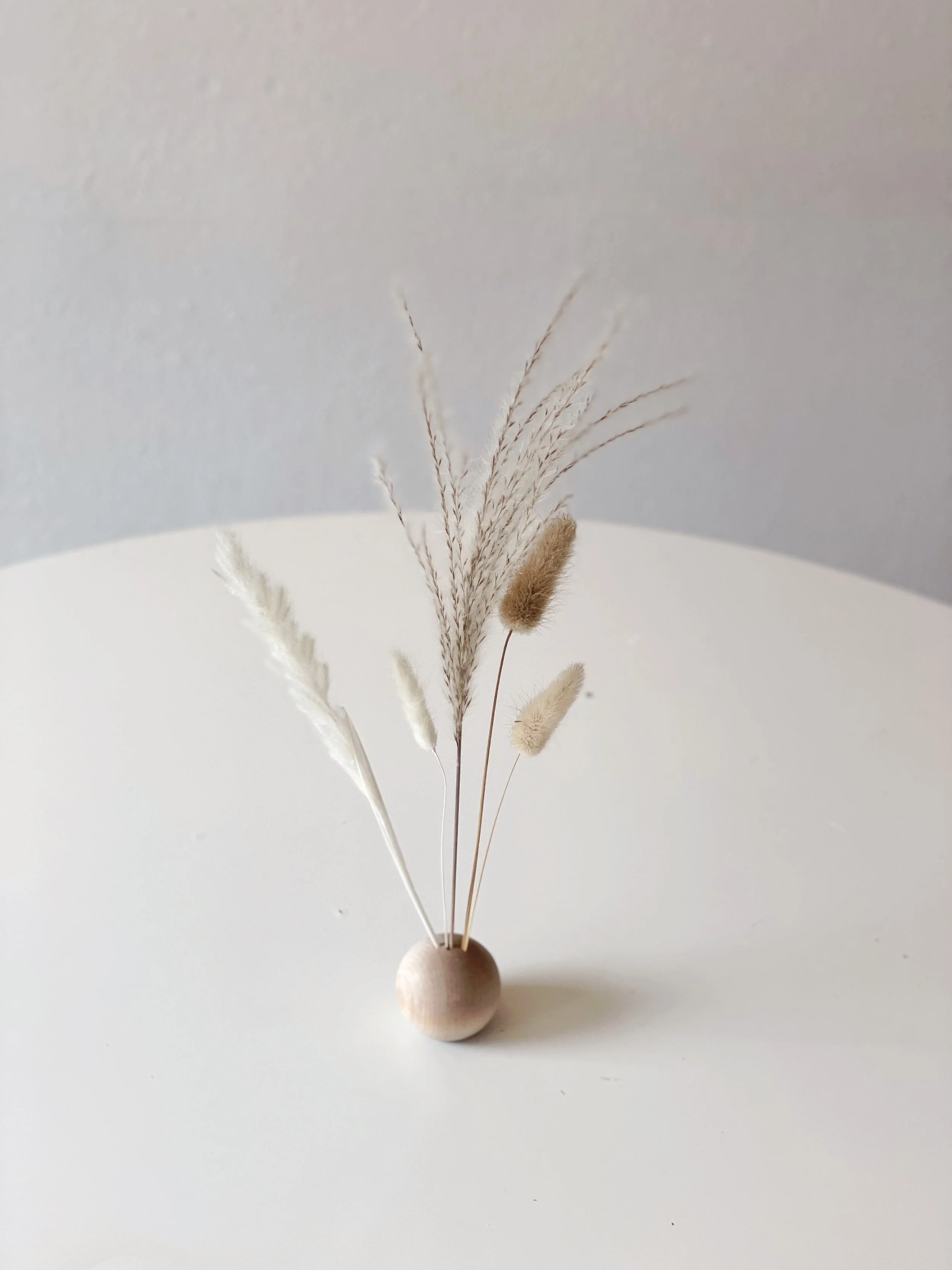 Wooden Dried Floral Ikebana Sphere Centerpiece