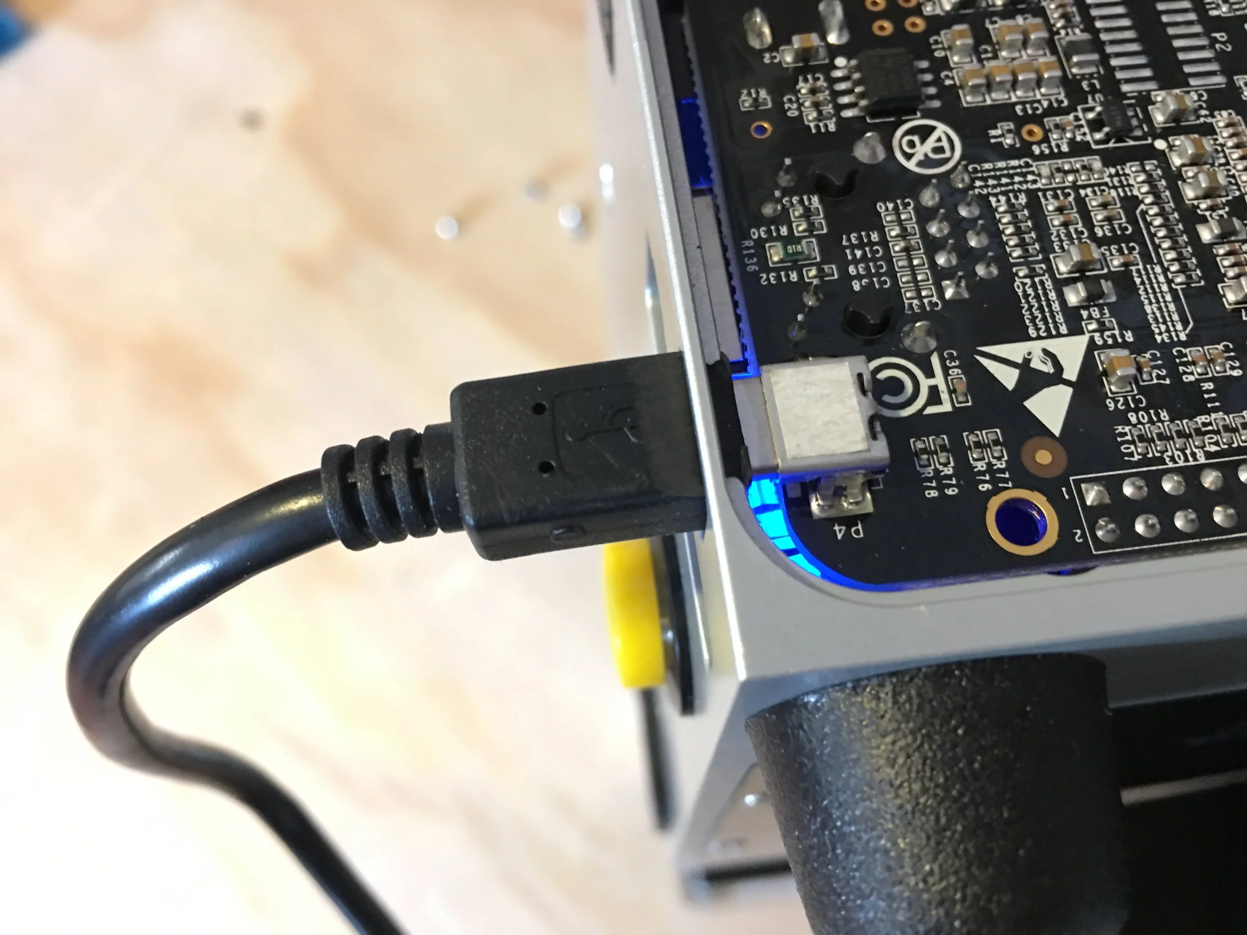  Blue lights will flash in the bottom left corner. When the lights go solid, you know it finished. 