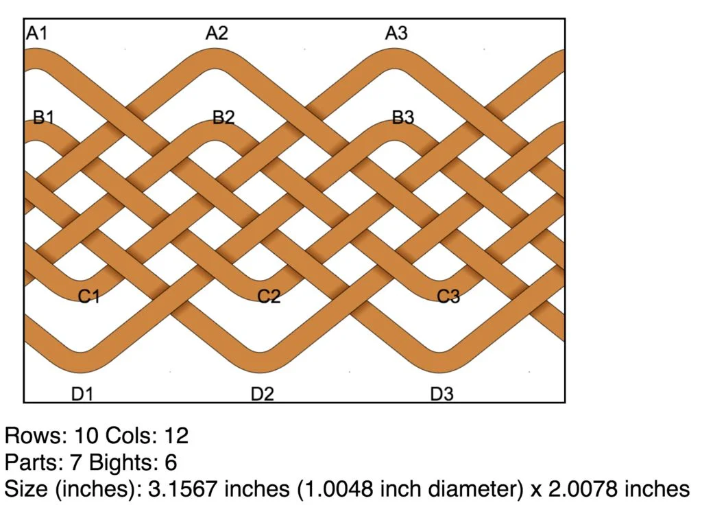 Stretch the knot to the size of your mandrel. In this case, about 1" in diameter and 2" tall.
