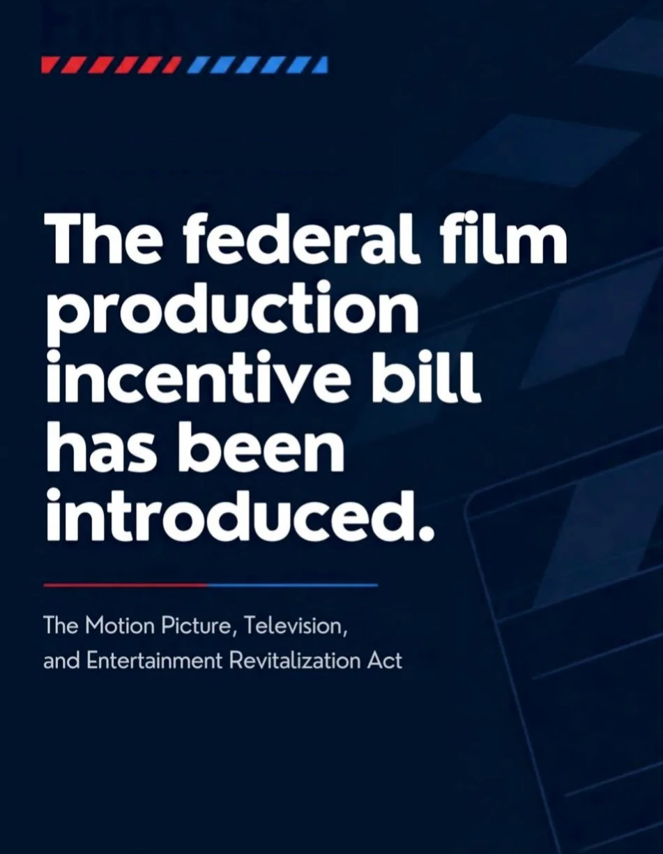 🎬  Support Federal Film Tax Incentive Legislation 

MPC is joining industry organizations nationwide in supporting MPTERA, new bipartisan legislation proposing a federal tax credit on qualifying U.S. production labor costs to help bring film and tel