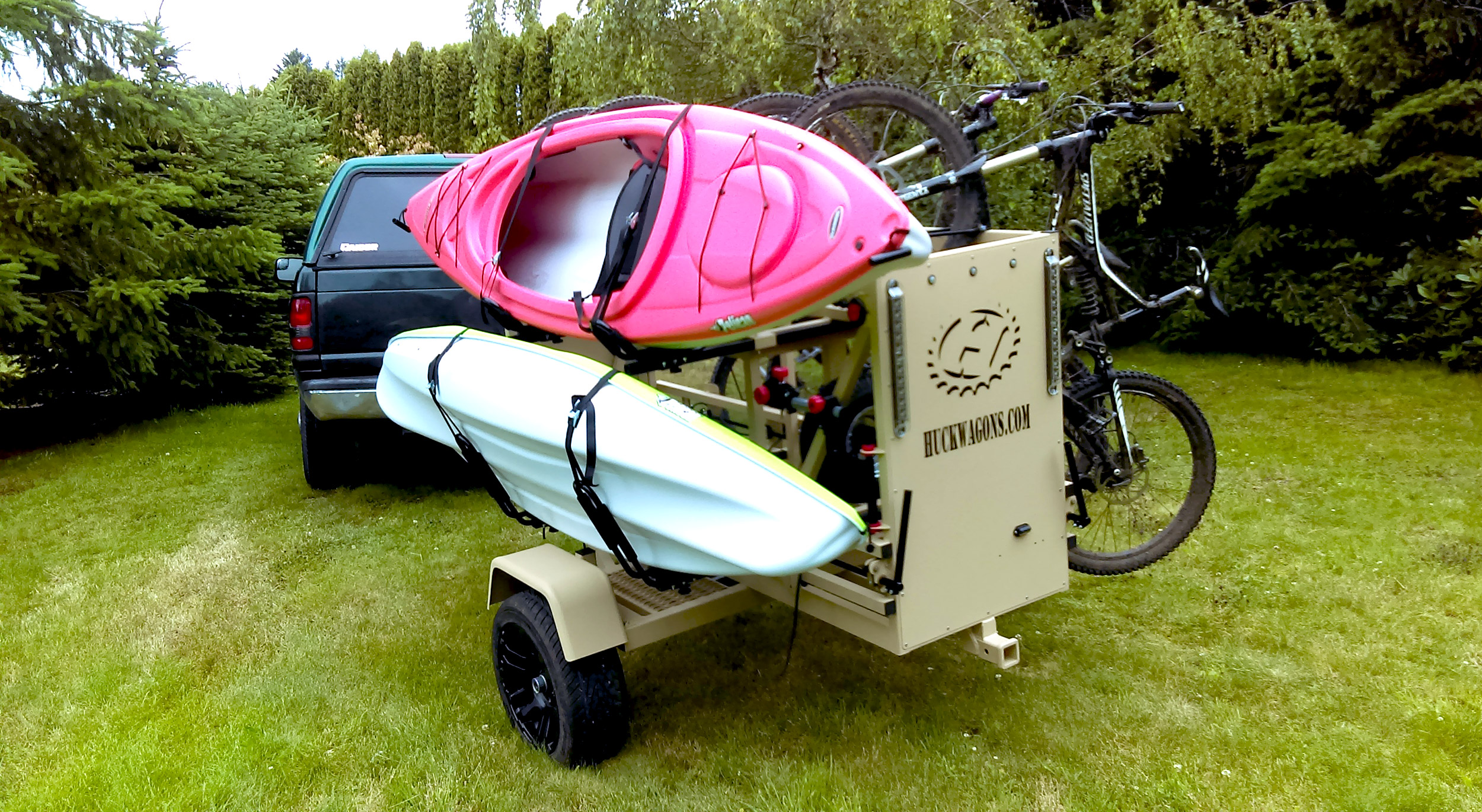 Small Huckwagons Mountain Bike Shuttle Trailers for many adventure activities